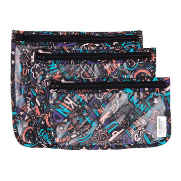 Bumkins Travel Bag, Toiletry, Baby, TSA Approved Pouch, Zip Bag, Quart Size Compliant, Clear-Sided, Diaper Bag Organization, Mak