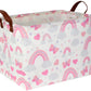 Ddbasket Pink Basket Rainbow Storage Basket Baby Girl Basket Cute Toy Organizer Bin Box Gift Basket Empty Rectangular Rainbow Be