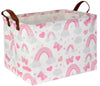 Ddbasket Pink Basket Rainbow Storage Basket Baby Girl Basket Cute Toy Organizer Bin Box Gift Basket Empty Rectangular Rainbow Be