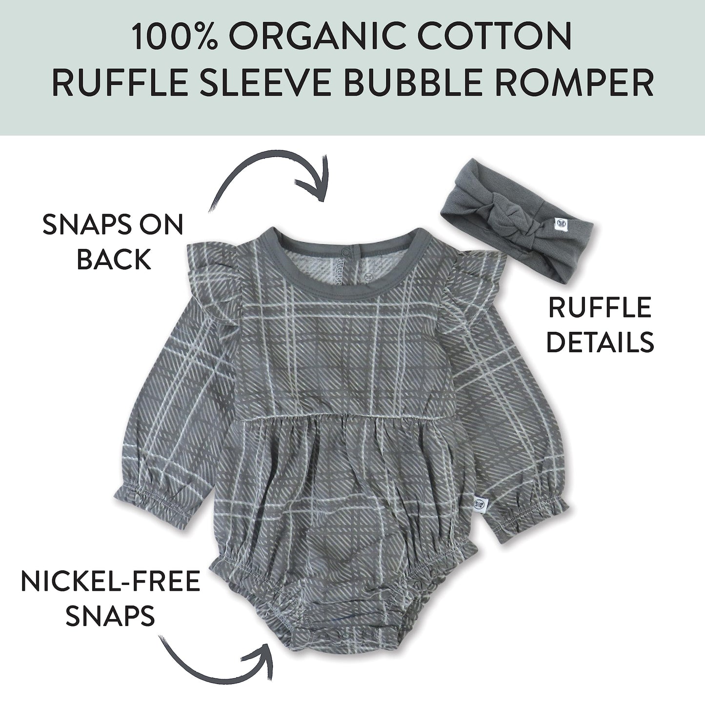 Honestbaby Multipack Short Romper Sets And Dresses 100% Organic Cotton For Infant Baby And Toddler Boys, Girls, Unisex, Gray Pla