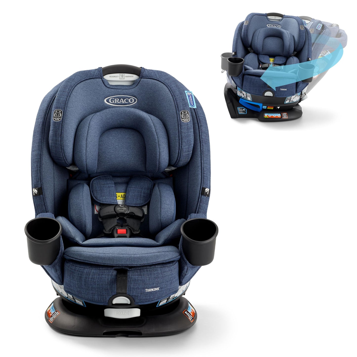 Turn2Me 3-In-1 Convertible Car Seat, Brighton, Featuring Headrest And Harness Adjust, Easy Installation And Steel Reinforced Fra