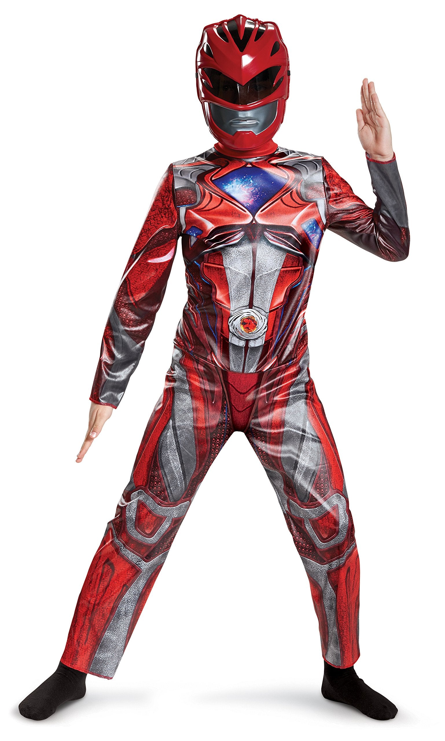 Disguise Red Power Rangers Costume for Kids. Official Licensed Power Ranger Classic Movie Red Ranger Suit with Mask for Boys & G