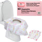 Potty Shields Toilet Seat Covers Disposable (40 Pack, Floral) - XL Waterproof Toilet Cover for Toddlers, Kids & Adults - Portabl