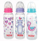 Nuby Standard Neck Tinted Bottle, 8 Ounce, 3 Pack - Pink, Purple, Aqua