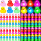 Deekin 48 Pcs LED Light Up Rubber Duck 2 Mix Color Cute Small Ducks Glow Toy for Duck Birthday Party Baby Shower Supplies Part