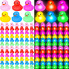 Deekin 48 Pcs LED Light Up Rubber Duck 2 Mix Color Cute Small Ducks Glow Toy for Duck Birthday Party Baby Shower Supplies Part