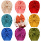 Angla 8 Pack Solid Large Knot Bowknot Hair Bow Beanie Turban Hat Cap India Muslim Islamic Headwrap Winter Hospital Nursery For N