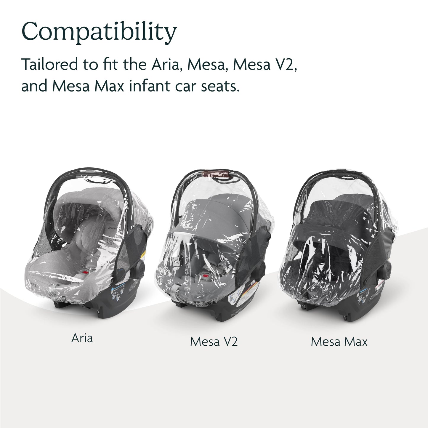 UPPAbaby Rain Shield for Mesa and Aria Infant Car Seat Carriers - Waterproof and Windproof Coverage - Ventilated Design - Quick