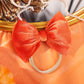Yanjie Halloween Bows Baby Girls Headbands, Velvet Elastic Hair Bow Halloween Orange Yellow Hair Bands Bows Baby Festival Dress