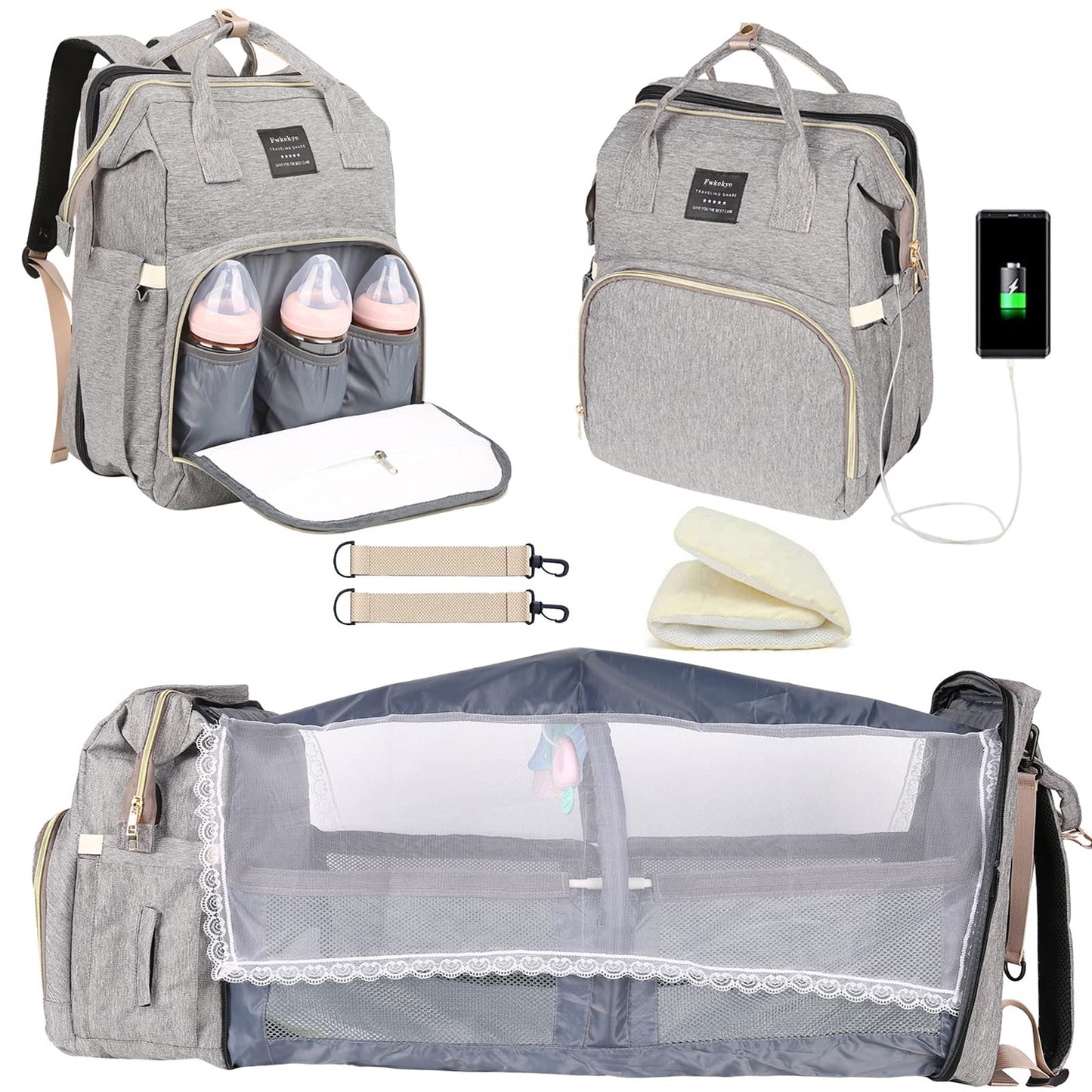 Baby Diaper Bag Backpack with Changing Station, Baby Registry Search Shower Gifts, Baby Bags for Boy Girl, New Mom Gifts for Wom