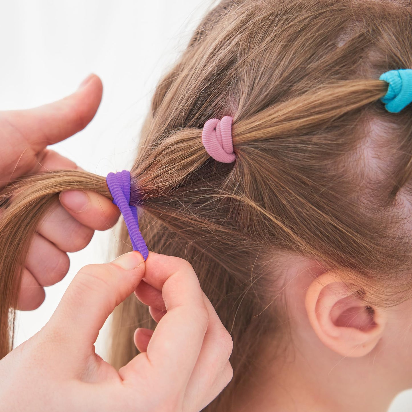 Kids Hair Ties For Toddler Girls, Cotton Baby Hair Bands, Mini Hair Ponytail Holders No Damage, 1 Inch Diameter, 5 Colors