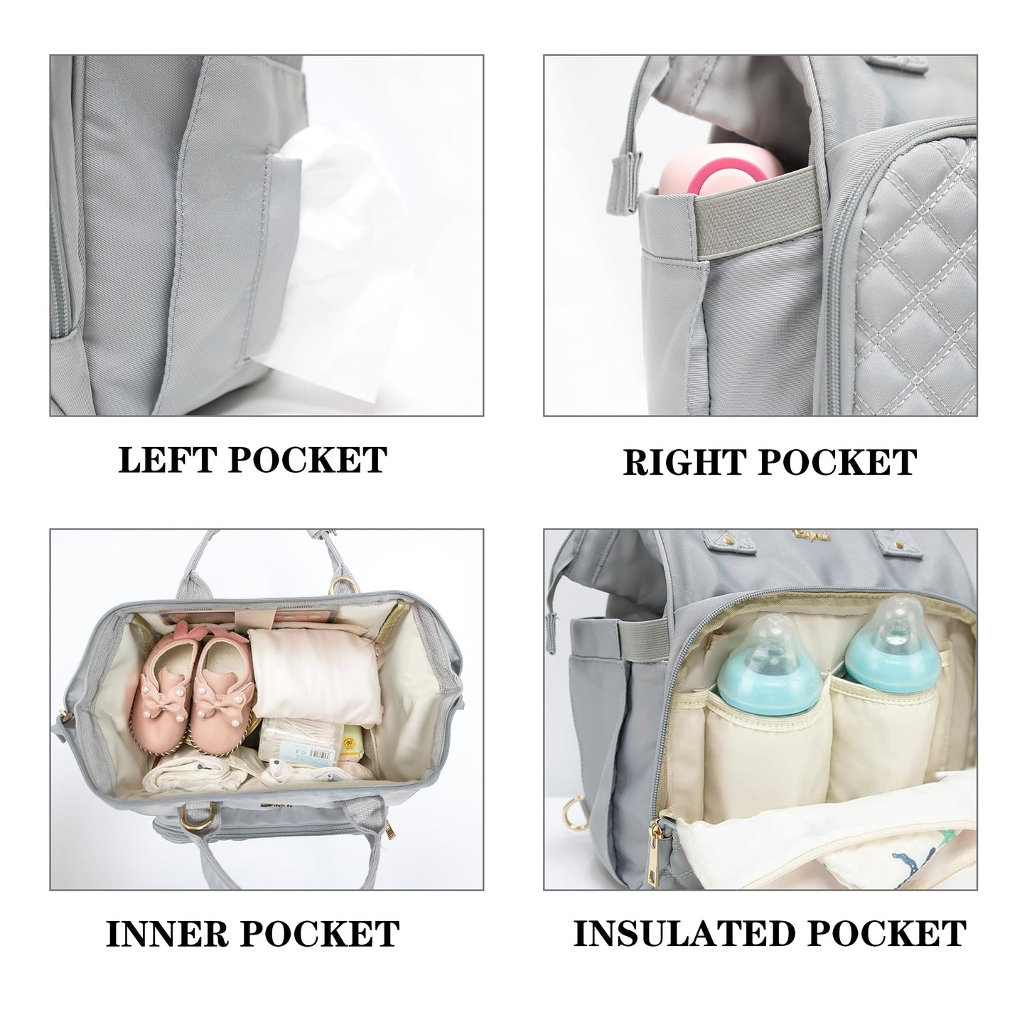 Ezgnuk Small Diaper Bag, Mini Baby Backpack, Multi-Function Waterproof Travel Tote Work Bag
