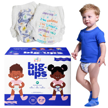 The Happy Hues Big-Ups Potty Training Pants 2T-3T (16-34lbs) - Unisex Training Pants with Shea Butter Softness, Leak Protection 