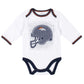 Gerber Nfl Denver Broncos 3 Pack Bodysuit Footed Pant And Cap Registry Gift Set, Blue/White Denver Broncos, 0-3M