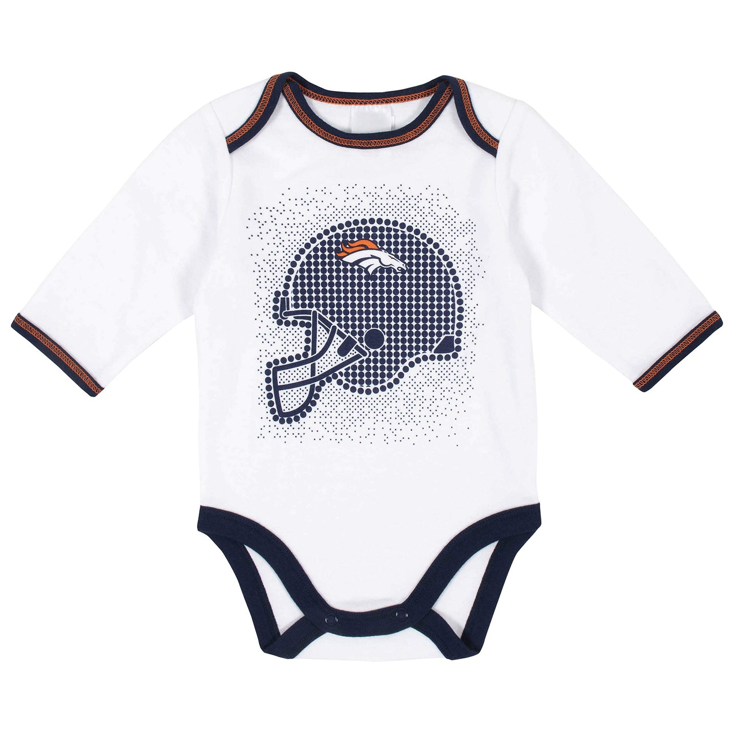 Gerber Nfl Denver Broncos 3 Pack Bodysuit Footed Pant And Cap Registry Gift Set, Blue/White Denver Broncos, 3-6M