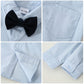Yallet Toddler Baby Boy Clothes Suit Gentleman Wedding Outfits, Formal Dress Shirt+Bowtie+Vest+Boutonniere+Suspender Pants(V Nav