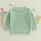 Amnnchya Toddler Infant Baby Girl Knit Sweater Big Sister Little Sister Matching Outfits Long Sleeve Pullover Sweatshirt (Green