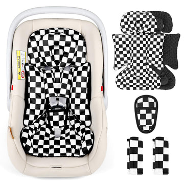 DILIMI Infant Car Seat Insert, Baby Car Seat Head Support with Removable Headrest, Adjustable Newborn Car Seat Cushion with3 Str
