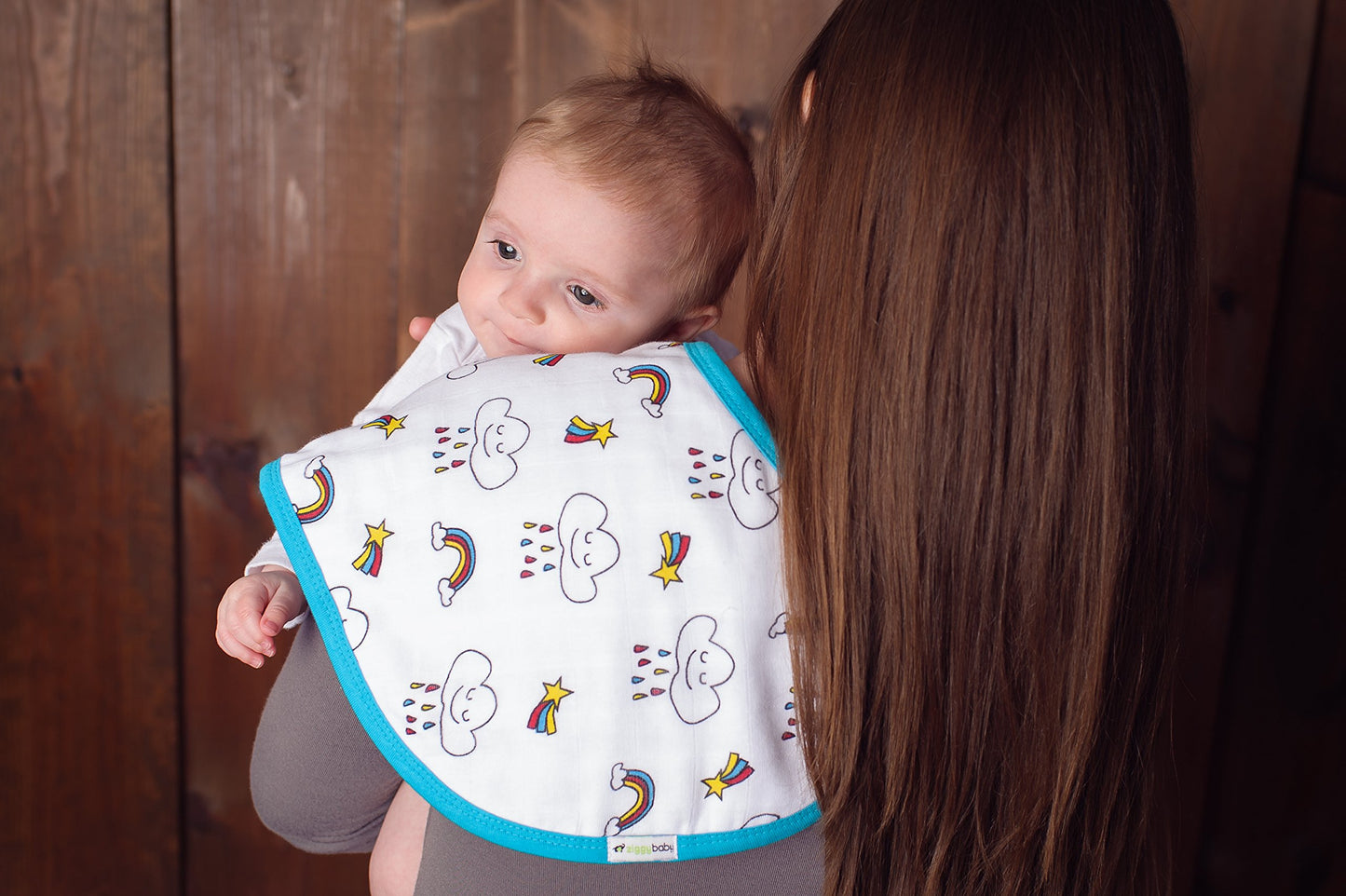 Ziggy Baby Muslin Burp Cloths, Burpy Bib Set (3 Pack) Unicorn, Rainbow, Cupcake