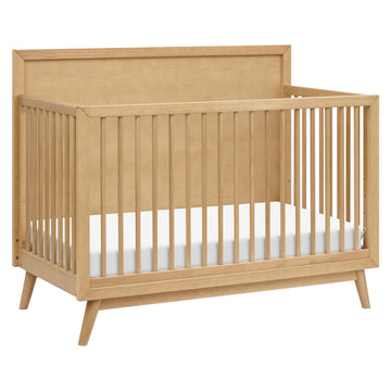 babyletto Palma 4-in-1 Convertible Crib with Toddler Bed Conversion Kit in Honey, Greenguard Gold Certified