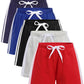 Gfqlong Toddler Boys Girls 5 Pack Cotton Running Athletic Shorts,Kids Summer Casual Fashion Soccer Shorts,Grey+Navy+Black+Blue+R