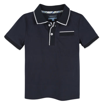 Andy & Evan Polo With Ribbing T Shirts For Boys - Infant Navy, Size 6/9 Months