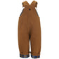Carhartt Little Boys' Washed Canvas Flannel Lined Bib Overall, Carhartt Brown, 4T
