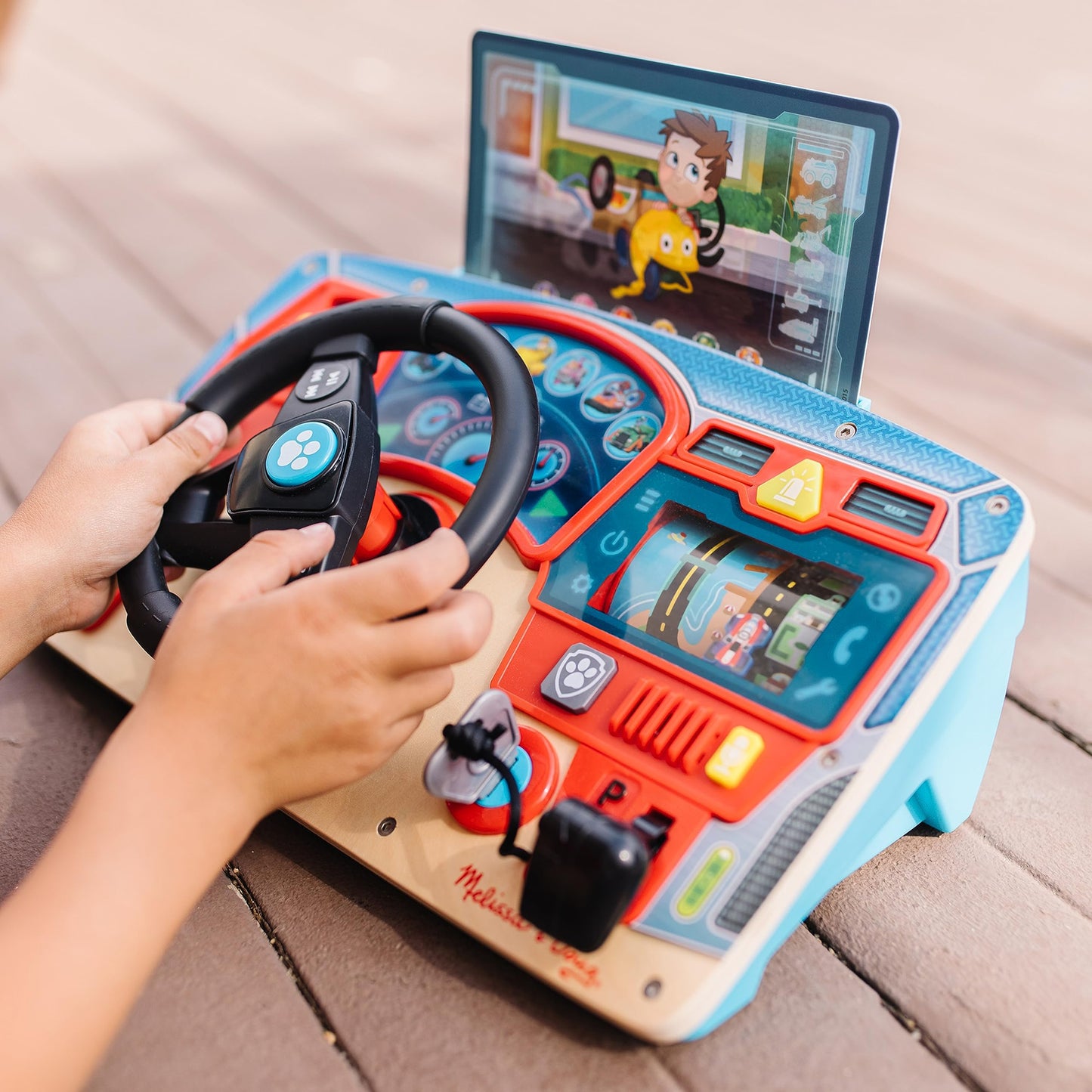 Melissa & Doug PAW Patrol Rescue Mission Wooden Dashboard - Kids Activity Board, Toddler Sensory Toys, Pretend Play Driving Toy,