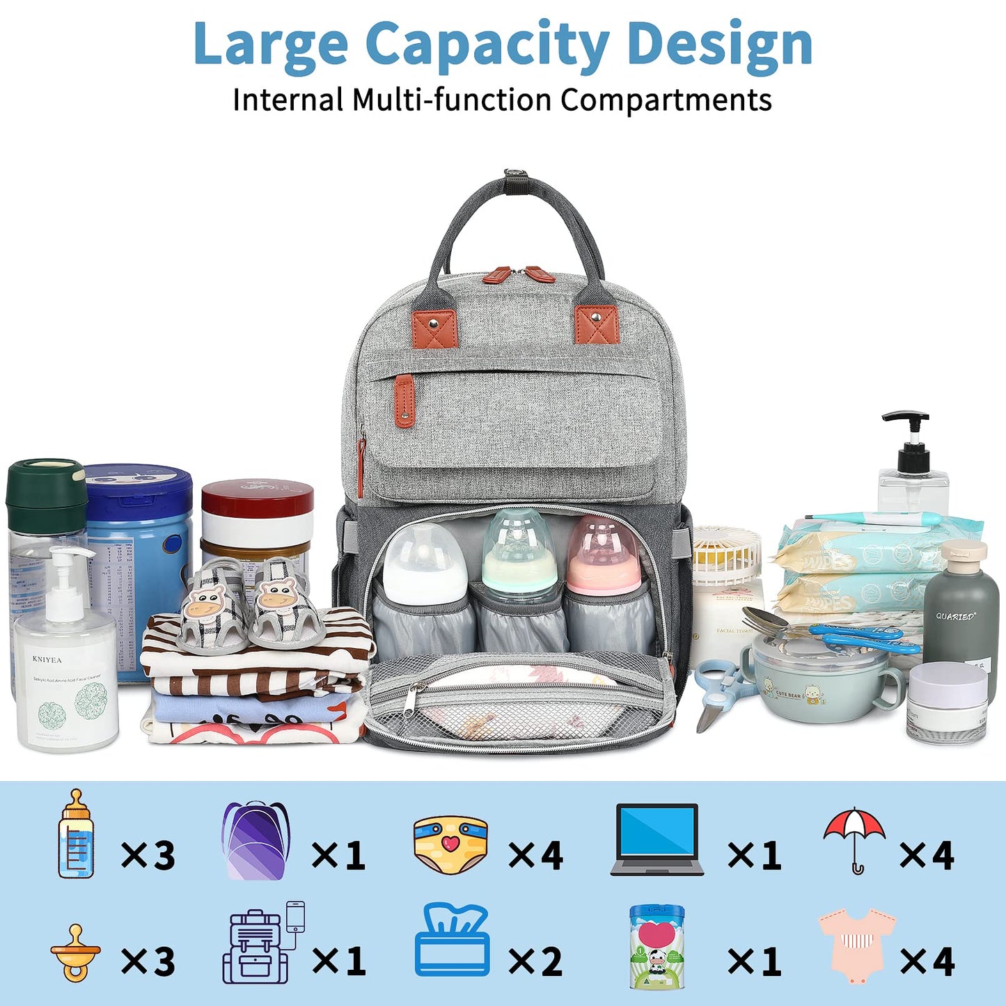 Legestori Diaper Bag Backpack, Baby Boy Diaper Bags, Large Diaper Bag Backpack For Boys Girls, Waterproof Baby Diper Backpack Fo
