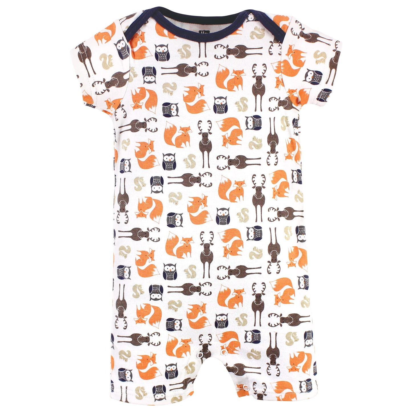 Hudson Baby Unisex Baby Cotton Rompers, Forest, 3-6 Months