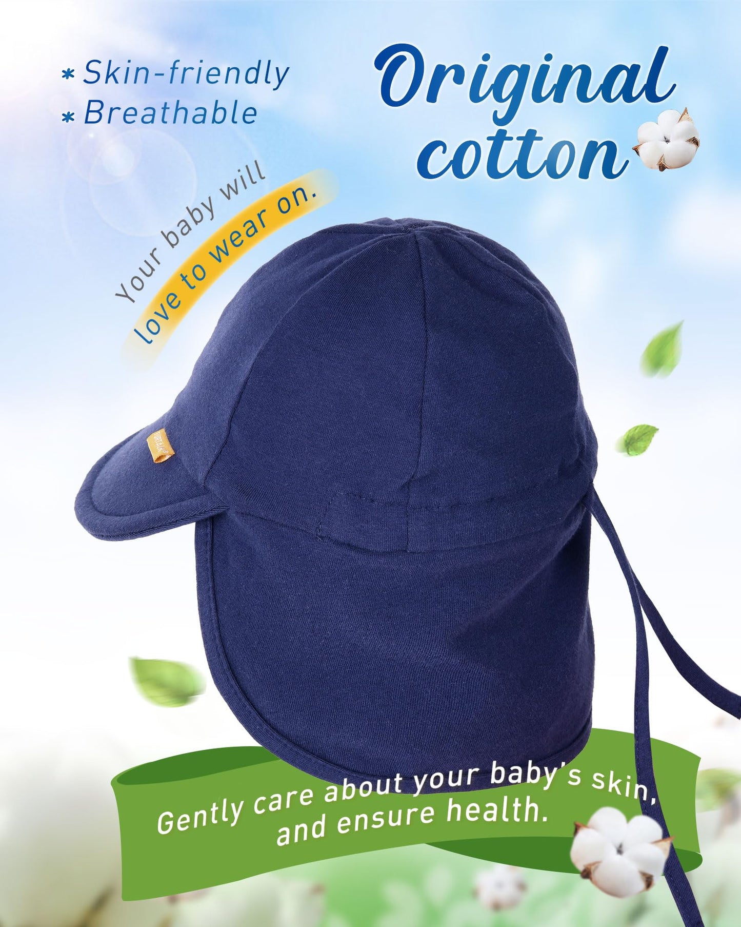 Furtalk Baby Sun Hat Upf 50+ Uv Ray Sun Protection Cotton Toddler Hats For Boys Girls Navy