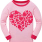 Baby Girls Heart Pajamas 100% Cotton Love Pjs 2 Piece Long Sleeve Sleepwears Toddler Clothes Valentines Day Kids Heart Shirt 3T/