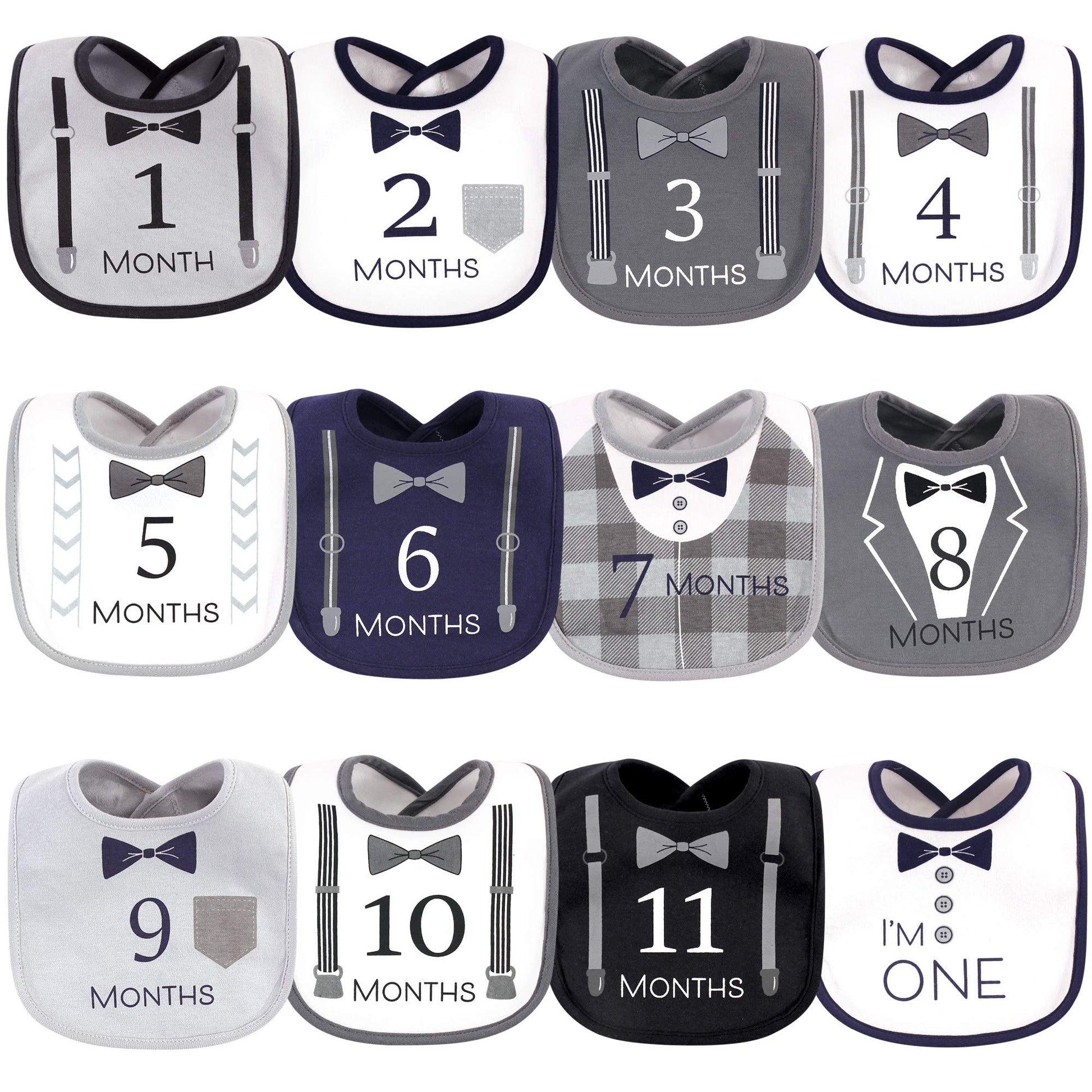 Hudson Baby Unisex Baby Cotton Bibs, One Size