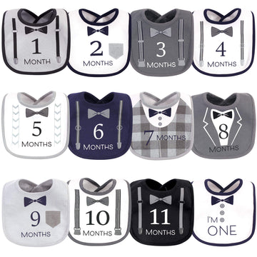 Hudson Baby Unisex Baby Cotton Bibs, One Size