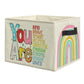 uinwk Boho Rainbow Inspirational Storage Bins, Positive Affirmation Gifts for Collapsible Storage Box Laundry Basket with Handle