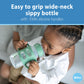 Dr. Brown'S Milestones Wide-Neck Sippy Bottle With 100% Silicone Handles, Easy-Grip Bottle With Soft Sippy Spout, 9Oz/270Ml, Bpa