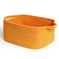 MEGASKET Orange Woven Basket, 13.5 x 10 x 6 Baskets for Gifts Empty, Cute Cotton Rope Cat Dog Toy Bin Box, Small Woven Bin for O