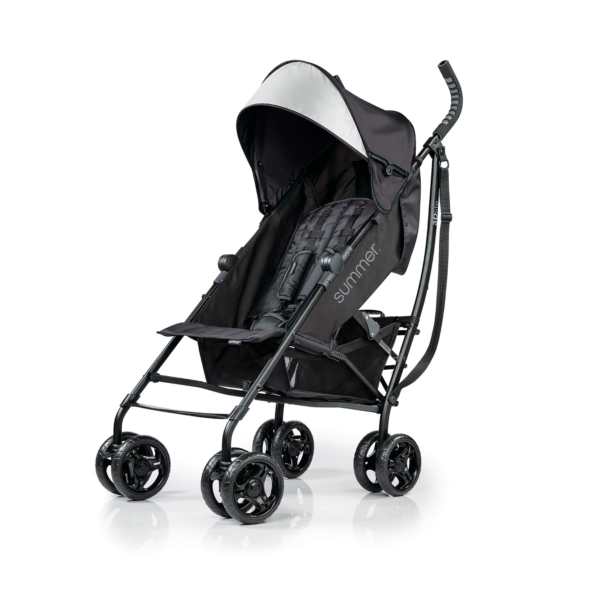 Ingenuity 3Dlite Convenience Stroller, Jet Black - Lightweight Stroller With Aluminum Frame, Large Seat Area, 4 Position Recline