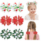 Choicbaby Christmas Hair Bows For Girls 3 Inches Red Hair Bows Clips For Toddler Christmas Pinwheel Bows Grosgrain Ribbon Kids H