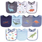 Hudson Baby Unisex Baby Cotton Bibs, Dino, One Size