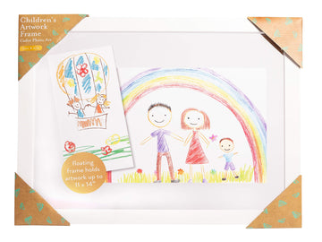 Kate & Milo Children'S Artwork Frame, Holds Kids Crafts Up To 11' X 14', Proud Parent, White