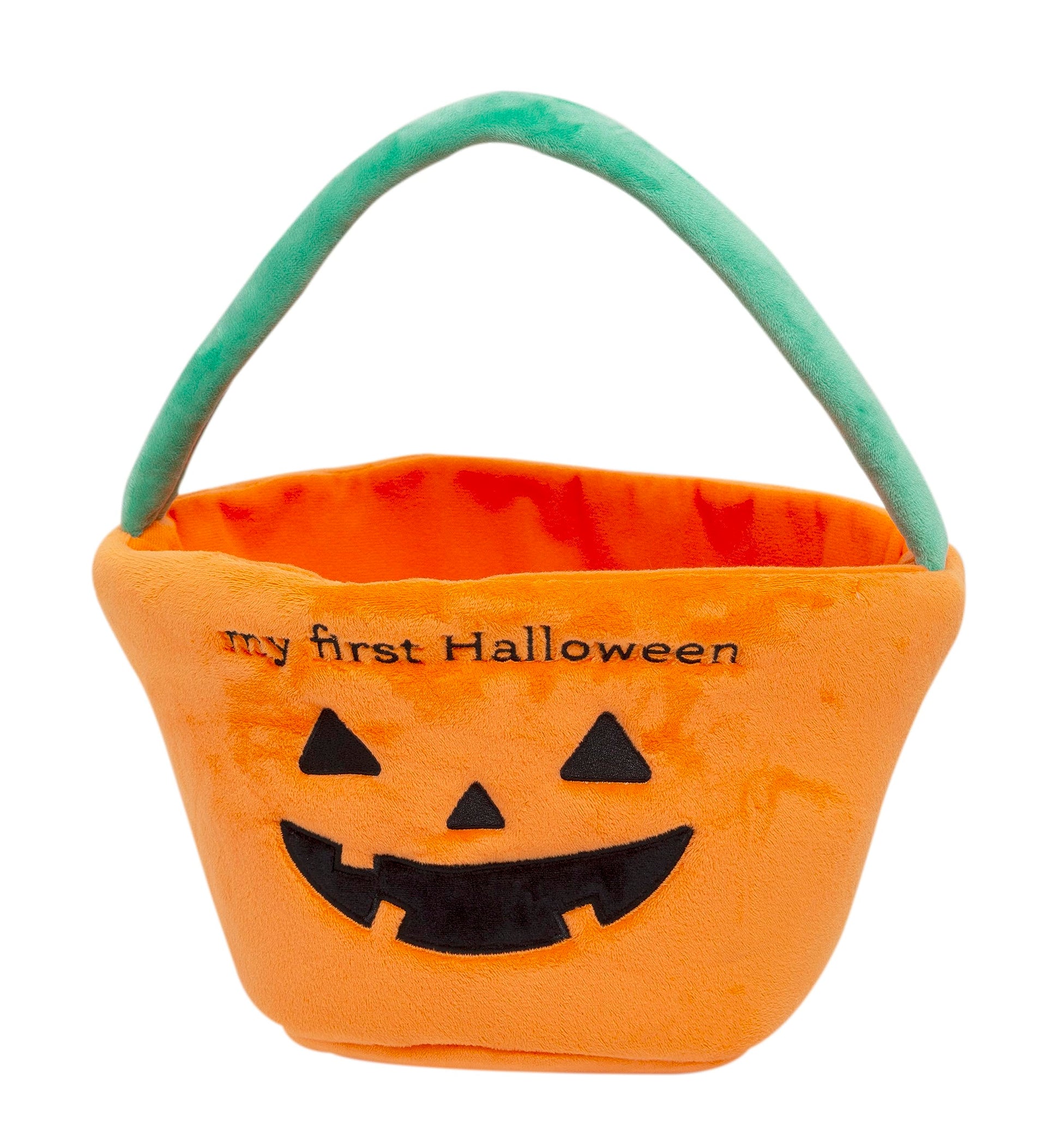 Reece Studio My First Halloween Basket, Plush Pumpkin Trick Or Treat Candy Bag, Fall Pumpkin Tote For Baby Girl Or Baby Boy, Bab