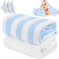 Hardnok Muslin Baby Bath Towel Set, 2 Large Gauze Super Soft Baby Bath Towel And 3 Washcloths, 6 Layers 100% Cotton Infant Towel