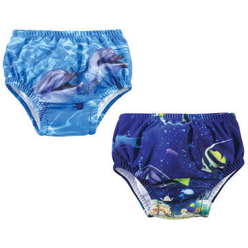 Hudson Baby Unisex Baby Swim Diapers, Coral Reef Dolphin, 18-24 Months