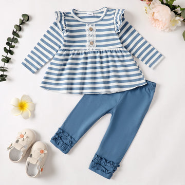 18 Months Girl Clothes Toddler Baby Girl Outfits Floral Shirt Top Purple Pants Fall Winter Little Girl Clothes 2T Outfit For Gir