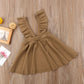 Zaxarra Toddler Kids Baby Girls Braces Tutu Skirt Dress Outfit Clothes (Brown, 4-5 T)