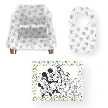 J.L. Childress Disney Baby Dining-Out Bundles - 3 Restaurant Bundles For Toddlers - Each Bundle Includes 1 Disposable Bib, 1 Dis