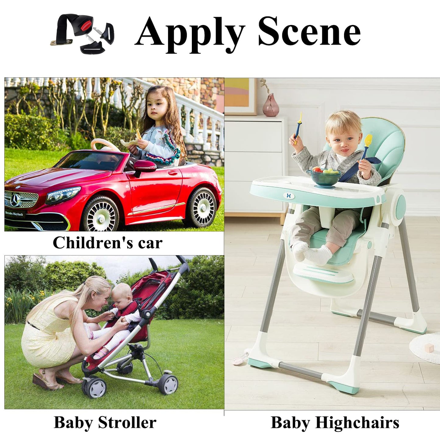 Universal Child Seat Toddler Harness Clip Fixed Lock Buckle 5 Point Adjustable Strap Locking Buckle Clip For Stroller High Chair