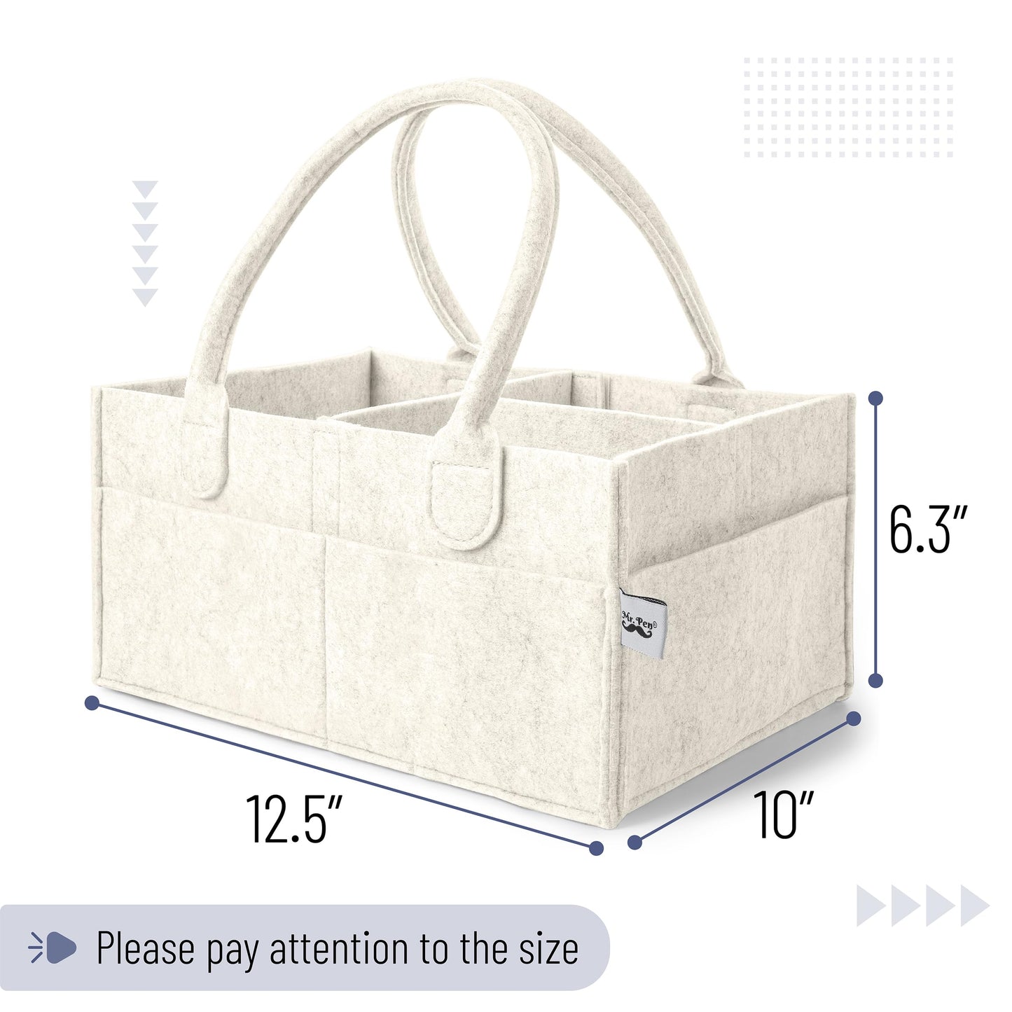 Mr. Pen- Baby Diaper Caddy Organizer, Beige, Baby Organizer, Car Diaper Caddy, Baby Caddy Organizer, Portable Diaper Caddy, Diap