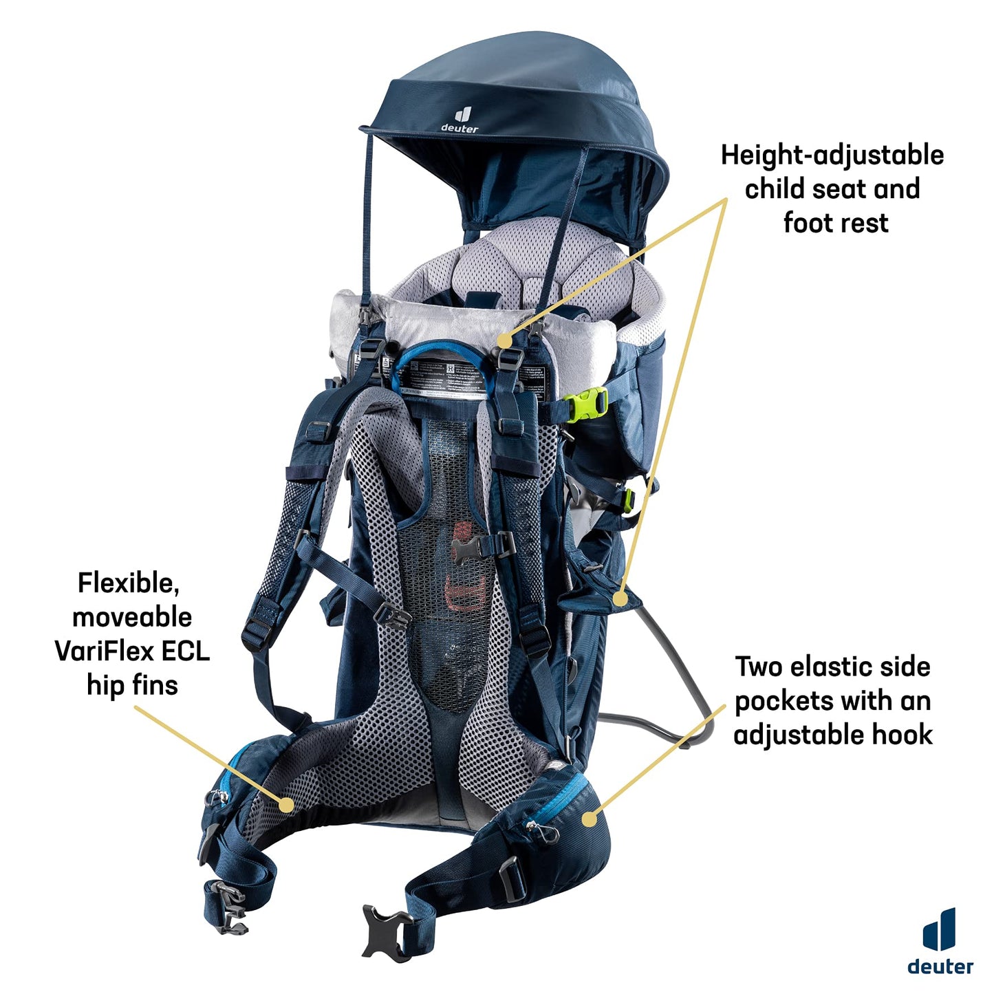 Deuter Kid Comfort Child Carrier and Backpack - Midnight